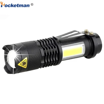 Galingas K5+COB LED Žibintuvėlis Mini Žibintuvėlis Kišenėje Avarinės Šviesos, atsparus Vandeniui Žibintuvėlis, Zoomable Žibintuvėlis su 4 Režimai Nuotrauka