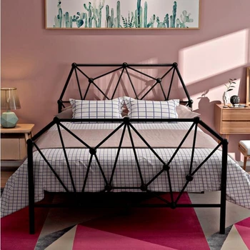 Paprasta Šiaurės stiliaus civilinės priimančiosios gulėti geležies meno lova 1.2 m, 1.5 m, viena dvigulė lova ir suaugusiems vaikams Nuotrauka