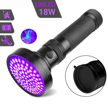 UV 100LED Edc Šviesiai Violetinės Šviesos Blacklights 395nm Ultravioletinių Nešiojamas Kišeninis Žibintuvėlis LED Žibintuvėlis Detektorius, skirtas Naminių gyvūnų Šlapime Nuotrauka