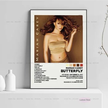 Mariah Dovanos Carey Drugelis Tracklist Muzikos Albumo Viršelio Plakatas Spaudinių Drobės Tapybos Meno Sienos Nuotrauka Kambarį Namų Dekoro Nuotrauka