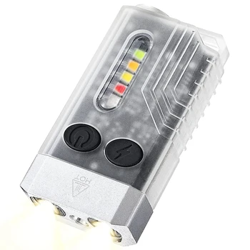 1 VNT. Mini LED Keychain Žibintuvėlis, Įkrovimo Kišeninis Žibintuvėlis 1000LM Su 14 Režimai Nuotrauka