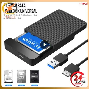 1~7PCS Portable 2.5 SATA Į USB 3.0 Adapteris Kietąjį Diską Išorės Saugojimo HDD Atveju SSD Diskas HDD Dėžutė Su USB3.0 C Tipo Kabelis Nuotrauka