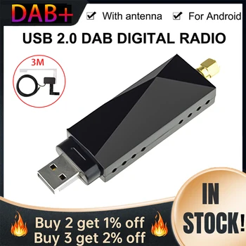 DAB+ Skaitmeninis Radijo Imtuvas 170-240MHz USB Dongle Imtuvą DAB Radijo Imtuvas FM Siųstuvo Dėžutė, skirta 