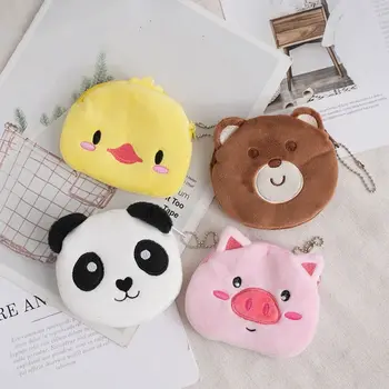 Animacinių Filmų Monetos Rankinėje Mielas Meškiukas Panda Kiaulių Vištienos Pliušinis Monetų Piniginė Su Užtrauktuku Piniginės Ponios Saugojimo Krepšys Pakabukas Vaikams Mergaitėms Nuotrauka