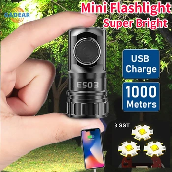 Mini Nešiojamas Įkraunamas LED Žibintuvėlis Pultelio USB Powered 3000 Liumenų Flash Šviesos 6-Mode Žibinto Lempa SST20 Viko Fotoblykstės Nuotrauka