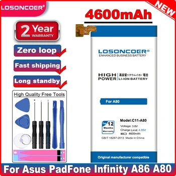 LOSONCOER 4600mAh C11-A80 Aukštos Kokybės Baterija Asus PadFone Infinity A80 A86 Baterija Nuotrauka