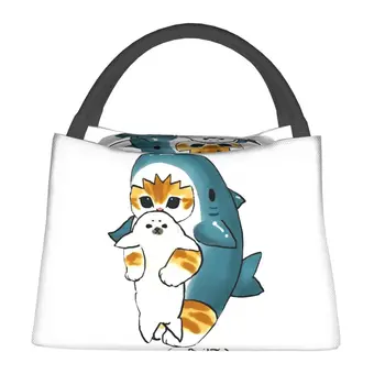 Anime Cartoon Gyvūnų Katė Ryklys Izoliuoti Pietūs Krepšys Moterims Nešiojamų Šilumos Aušintuvas Pietūs kasose Iškylą Kelionės Nuotrauka