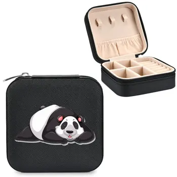 Dvigubo Sandėliavimo Dėžutės Žiedas, Auskarai Organizacijos Modelį Su Užtrauktuku Maišelį Dideli Atvartu Odos Du Kartus Lauke Mielas Panda Modelio Nuotrauka