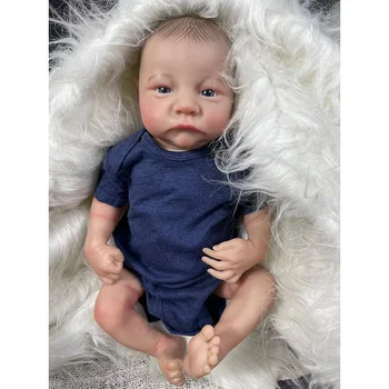 18inch Jau Dažytos Baigė Reborn Baby Doll Levi Minkšto Vinilo galima Skalbti 3D Odos Matomas Venų Kolekcines, Meno Lėlės Nuotrauka
