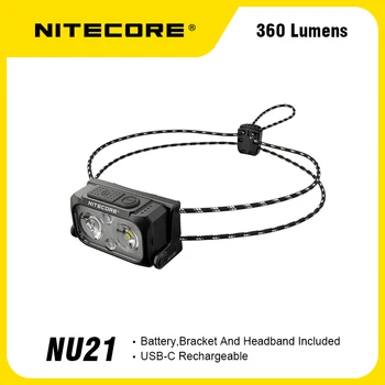 NITECORE NU21 Žibintai 360 Liumenų USB-C Įkrovimo Baterija (akumuliatorius Įtraukti Nuotrauka