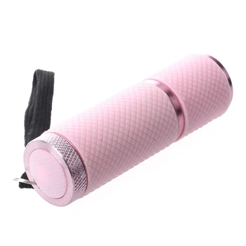 4X Lauko Mini Rožinės spalvos Guma Padengtas 9-LED Žibintuvėlį, Fakelą Nuotrauka
