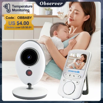 Video Baby Monitor Nešiojamas LCD Garso Radijo 2.4 GHz Auklės Muzikos Domofonas vaikelis Kūdikių Walkie Talkie Apsaugos VB605 Nuotrauka