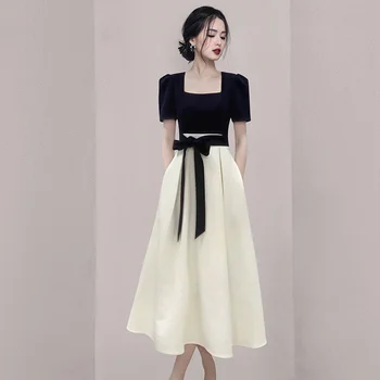 Aukštos Kokybės prancūzų Vintage-line Ilgu Suknelės Moterims 2023 Naujų korėjos Elegantiškas Mados OLIS Vasaros Suknelė Rūbeliai Vestido Feminino Nuotrauka