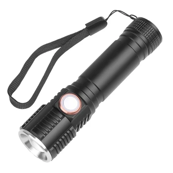 Paspauskite Jungiklį T6 LED Žibintuvėlis Nešiojamų 3 Režimas Vandeniui Zoom Fakelas USB Įkrovimo Naudoja 18650 Bateriją-Geriausia Dovana Nuotrauka
