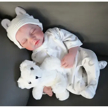 48cm Atgimsta Lėlės Naujagimis Miega Kūdikis 3D Odos Kelių Sluoksnių Tapyba, Matomas Venų Aukštos Kokybės Kolekcines, Meno Lėlės Nuotrauka