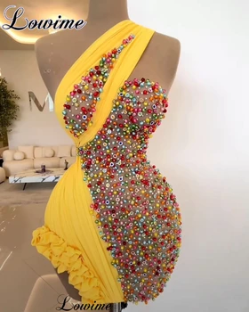Mielas Zawalcowany Mini Undinė Prom Dresses Moterų 2023 Rankovių Gimtadienio Suknelės Vestidos De Cóctel Baigimo Chalatai Nuotrauka