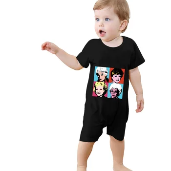 Kūdikio daiktų, Drabužių Mergaitės Berniukai Romper jumpsuits roupas Aukso Warholas Merginos recien nacido 0 meses apranga meisjes kleding sleepwear Nuotrauka
