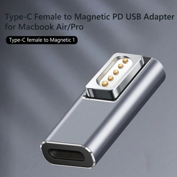 Tipas-C Moterų Magnetinių PD USB Adapteris su Indikatorius 