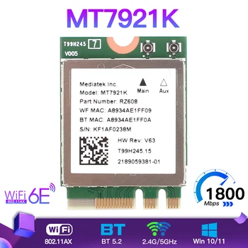 Wi-Fi 6E MediaTek MT7921k Tri band 1800Mbps 2.4 G/5G/6G 