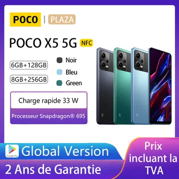 POCO X5 5G Išmanųjį telefoną, NFC, Pasaulinė Versija, 128 GB/256 GB, 6.67 colių AMOLED, DotDisplay, 120Hz, Sno Dragon 695 Octa Core, baterija 33W 5000mAh Nuotrauka