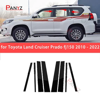 Toyota Land Cruiser Prado fj150 2010 - 2022 Automobilių Durų, Langų viduriniame Stulpelyje Apdaila Apsaugos PC Juodos Juostelės Apdaila Lipdukas Nuotrauka