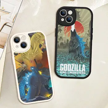 POP MART Didelis Kietas G-Godzillas Telefono dėklas Sunku Odinis iPhone 14 13 12 Mini 11 14, Pro Max Xs X Xr 7 8 Plius Nuotrauka