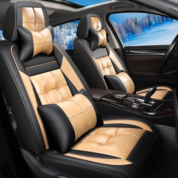 Prabanga Žiemos Oda Automobilių Sėdynės Padengti Passat CC Hilux Dodge Kalibro 