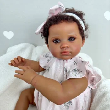 24inch Tamsiai Ruda Oda Atgimsta Bamblys Baby Doll, Rankomis Dažyti Matomas Venų 3D Oda Atgimsta Lėlės Rinkinys Nuotrauka