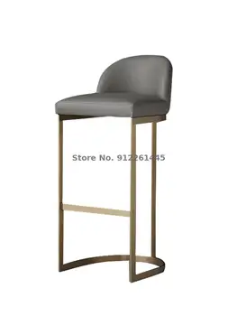 Šiaurės baro kėdės, buitinių šviesos prabangus modernaus baro taburetės baras aukso ketaus kėdė paprasta atgal aukštos taburetės koja Nuotrauka