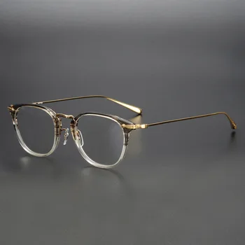 2023 Trumparegystė skaityti moterų asmeninį akinių mados akiniai, rėmeliai vyrų aukščiausios kokybės acetatas titano prekės optiniai akiniai Nuotrauka