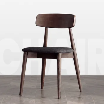 Visi medžio masyvo Šiaurės šalių namų ūkių modernus minimalistinio valgomojo kėdės atlošas Nuotrauka