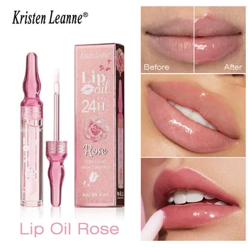 Drėkinamasis Rožių Lūpų Aliejus Ne-Lipnių Lūpų Blizgesys Rose Aromatizuoti Lūpų Aliejus Sausų Lūpų s Drėkinantis odą Drėkinantis ir Maitinantis Kosmetika Nuotrauka
