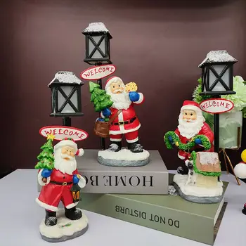 Vaikų Žaislas Sniego Namus Kalėdų Nuolatinis Lėlės Apdailos Šviesos Kraštovaizdžio Šviesos Santa Claus Figūrėlės Kalėdų Šviesos Nuotrauka