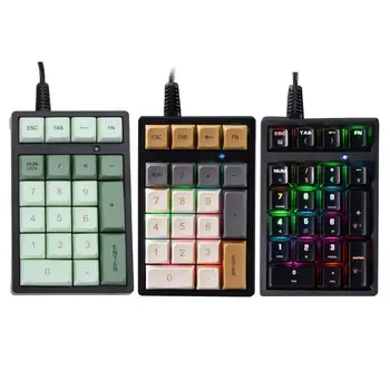 Mechaninė Skaičių Klaviatūros Žalioji Ašis RGB USB Kompiuterio Klaviatūra Numpad 21 Klavišus 2023 Nuotrauka