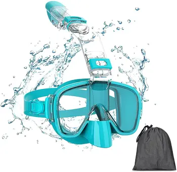 Aukštos raiškos anti rūko integruotas profesinės kvėpavimo vamzdeliu, nardymas kaukė skystu silikonu snorkeling, plaukimo akiniai Nuotrauka