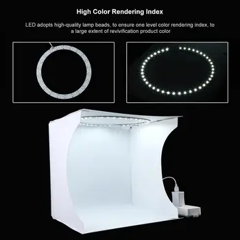 30CM Studija Šviesos Nuotraukų Dėžutės Žiedas LED Lankstymo Apšvietimo Fotografavimo Palapinė Box Rinkinį su 6 Spalvų Backdrops Nešiojamų Phography Švieslentę Nuotrauka
