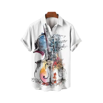 Havajų Negabaritinių Geometrinis Spausdinti Atsitiktinis Marškinėliai Vasaros Atostogų Metu Paplūdimyje Vieną Krūtinėmis Trumpas Rankovėmis Patogus Kinų Stiliaus Nuotrauka