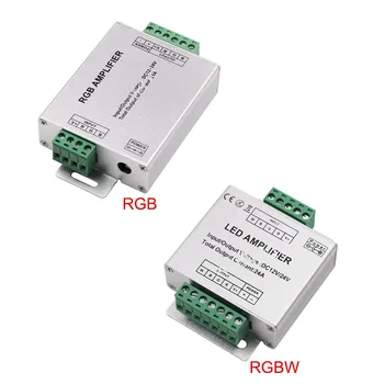 RGBW /RGB LED Stiprintuvo DC12 - 24V 24A 4 Kanalo Galia RGBW/RGB LED Juostų Maitinimo Kartotuvas Konsolės Valdikliu Nuotrauka