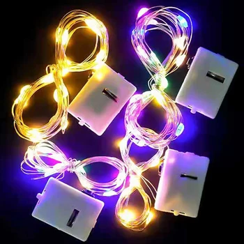 2/1M LED Varinės Vielos String Žibintai, Baterija Girliandą Pasakų Šviesos Namuose Kalėdų Vestuvių Dekoracijos Atostogų Apšvietimas Nuotrauka
