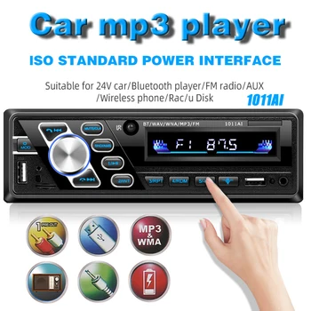 1Din Bluetooth 4.2 laisvų Rankų Automobilio Radijo 24V AUX Įvesties Funkciją Autoradio ISO Sąsaja MP3 Grotuvas FM Radijas Protingas AI balso Nuotrauka