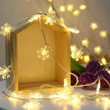 20LED Snaigės String Light Christmas Garland Pasakų LED Kamuolys Šviesos Žibintai Kalėdos Lauko Šalis Dekoro Baterija Nuotrauka