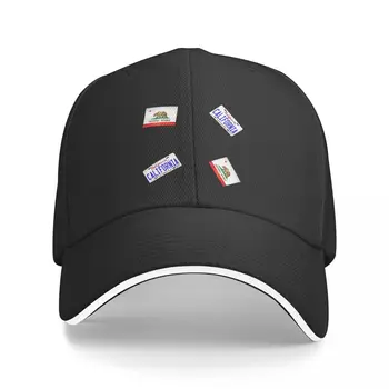Naujas Kalifornijos Vėliava ir Kalifornijos Licenciją Plokštelės Lipdukas PackPattern Beisbolo kepuraitę mados Kepurės Kepurės Moterims, Vyrams Nuotrauka