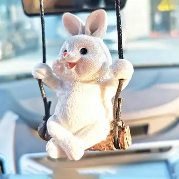 Auto Automobilis Supasi Gyvūnų Automobilių Interjero Cute Bunny Galinio Vaizdo Veidrodėlis Girliandos Ornamentu Automobilio Prietaisų Skydelio Dekoracijas Įrankiai Nuotrauka
