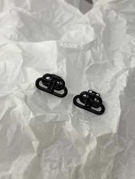 Nišą dizainas minimalistinis prancūzijos juoda stud auskarai kasdien važinėja lyties-nemokamas tamsiai stiliaus auskarai Nuotrauka